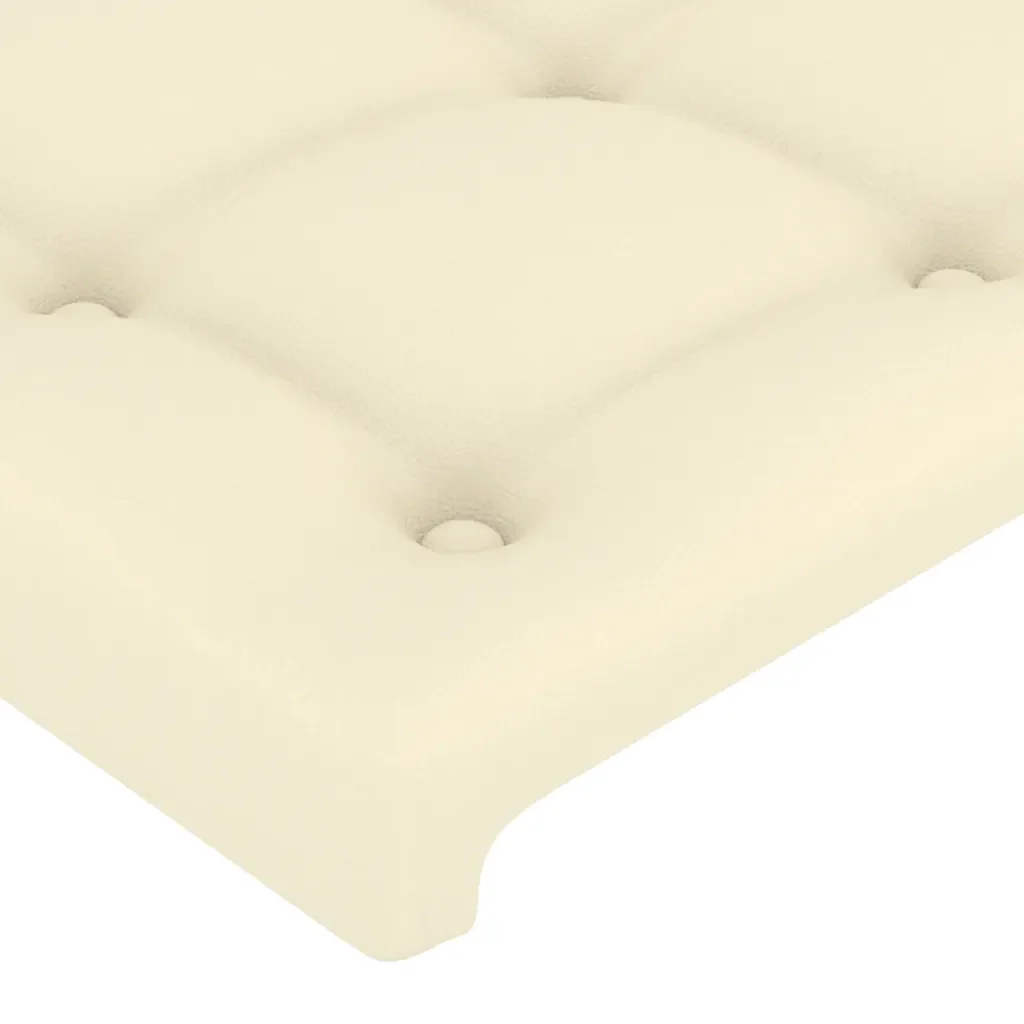 Letto matrimoniale | Letto per adulti | Giroletto con Testiera Crema 140x200 cm in Similpelle - Image 10