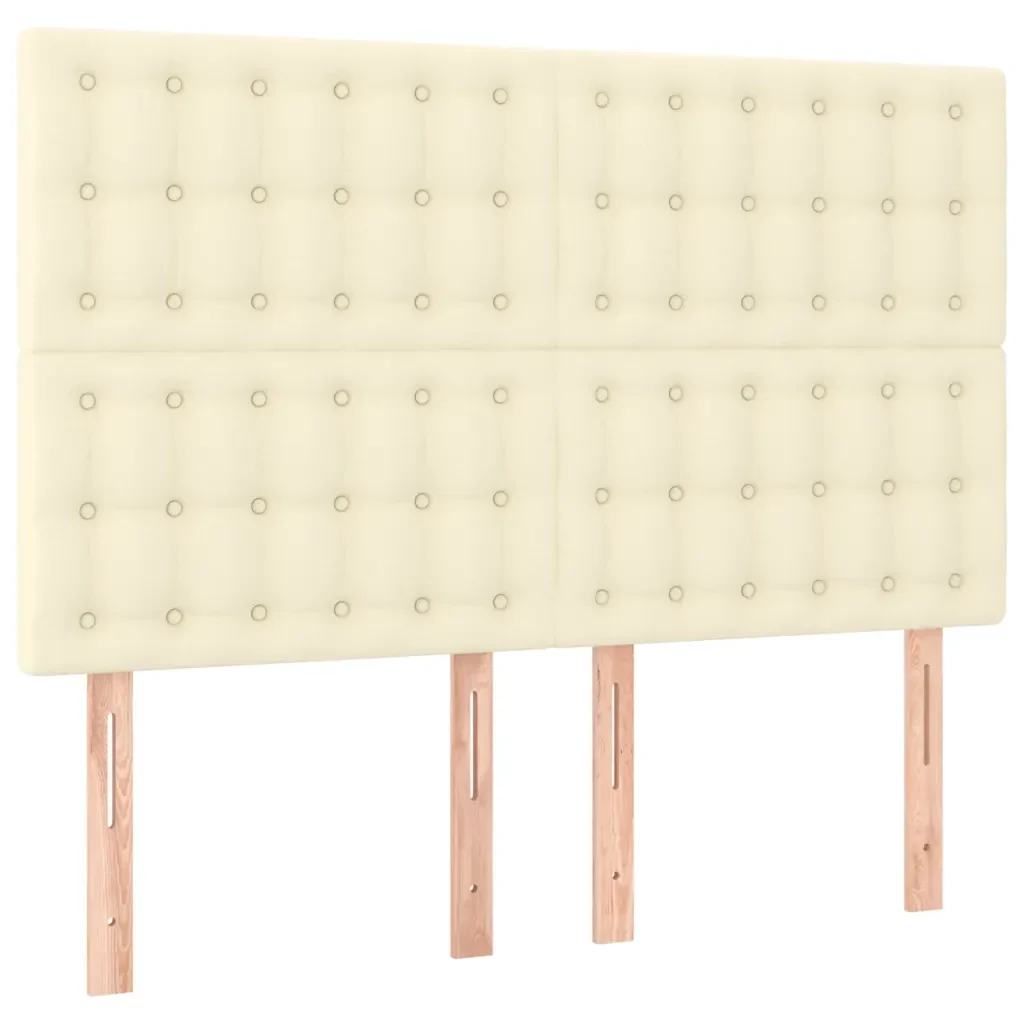 Letto matrimoniale | Letto per adulti | Giroletto con Testiera Crema 140x200 cm in Similpelle - Image 9