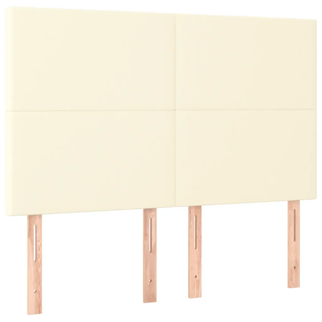 Letto matrimoniale | Letto per adulti | Giroletto con Testiera Crema 140x200 cm in Similpelle - Image 9