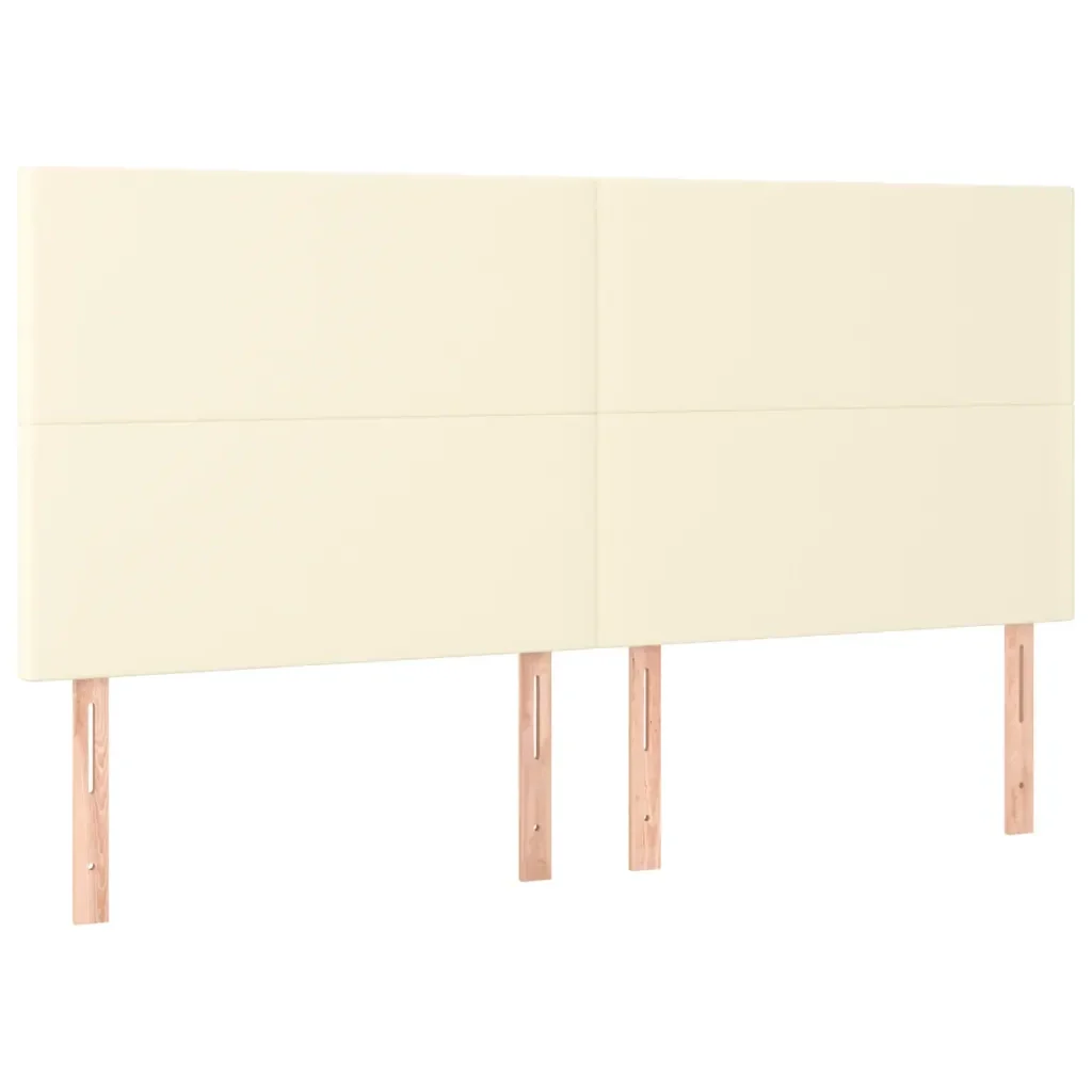 Letto matrimoniale | Letto per adulti | Giroletto con Testiera Crema 160x200 cm in Similpelle - Image 9