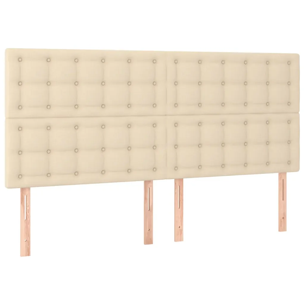 Letto matrimoniale | Letto per adulti | Giroletto con Testiera Crema 180x200 cm in Tessuto - Image 9