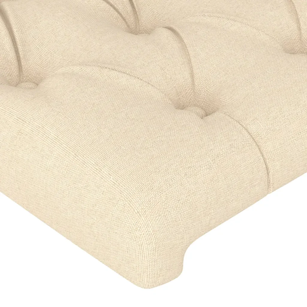 Letto matrimoniale | Letto per adulti | Giroletto con Testiera Crema 200x200 cm in Tessuto - Image 10