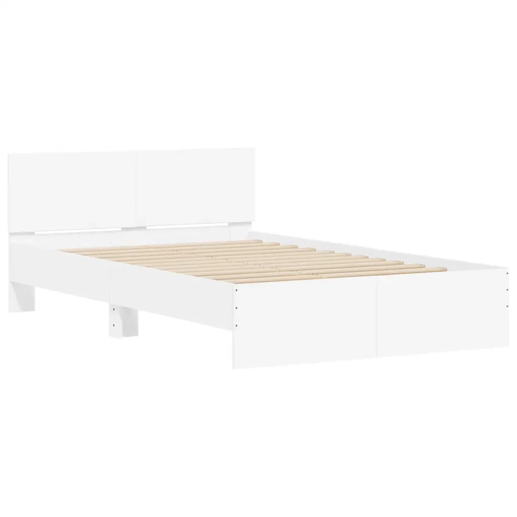 Letto matrimoniale | Letto per adulti | Giroletto con Testiera e LED Bianco 120x200 cm - Image 6
