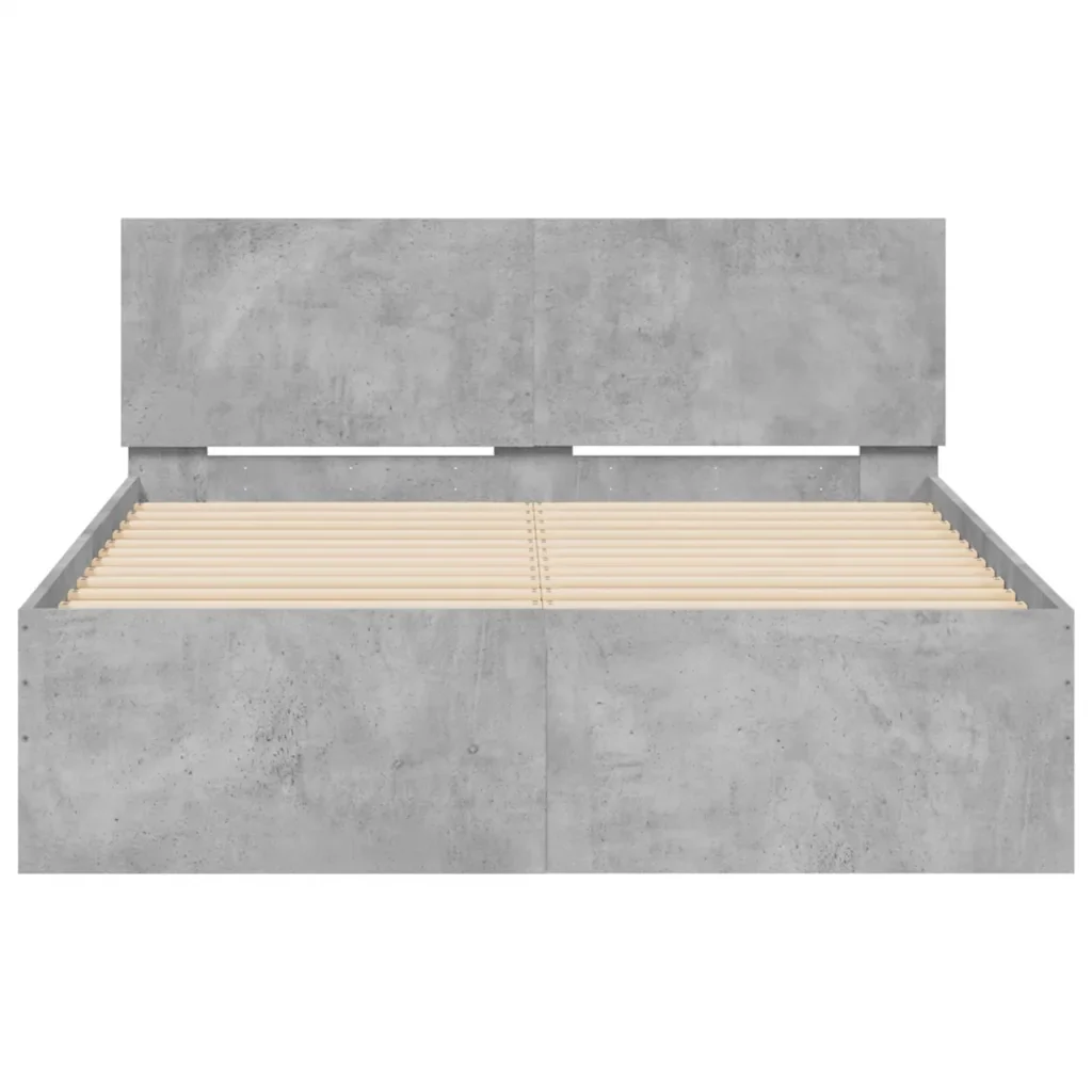 Letto matrimoniale | Letto per adulti | Giroletto con Testiera e LED Grigio Cemento 120x200 cm - Image 7