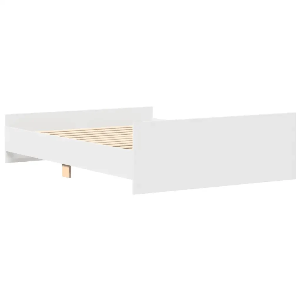 Letto matrimoniale | Letto per adulti | Giroletto con Testiera e Pediera Bianco 120x200 cm - Image 6