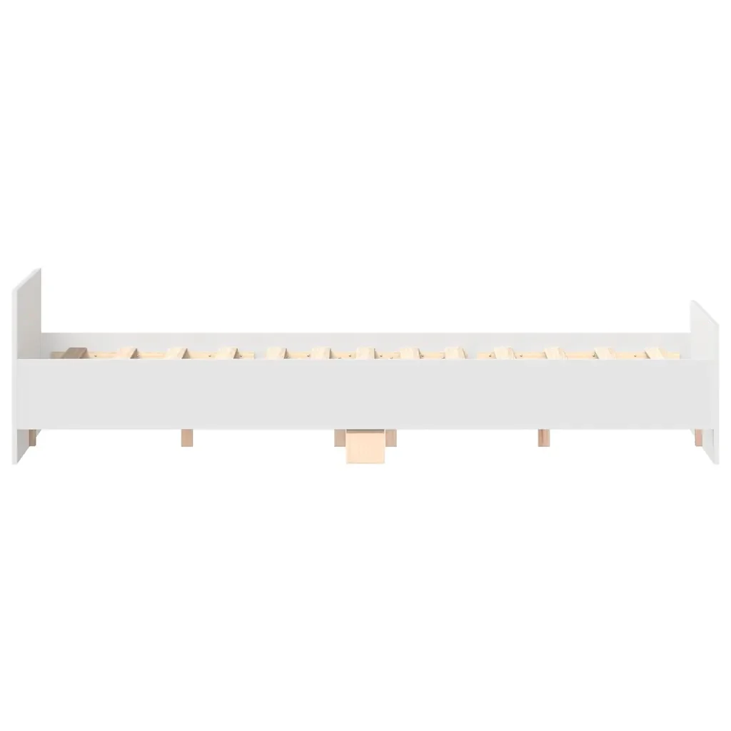 Letto matrimoniale | Letto per adulti | Giroletto con Testiera e Pediera Bianco 120x200 cm - Image 7
