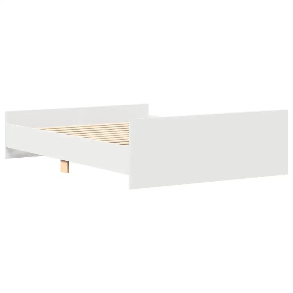 Letto matrimoniale | Letto per adulti | Giroletto con Testiera e Pediera Bianco 135x190 cm - Image 6