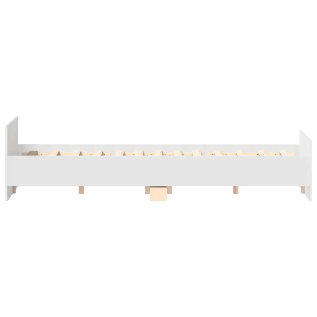 Letto matrimoniale | Letto per adulti | Giroletto con Testiera e Pediera Bianco 135x190 cm - Image 7