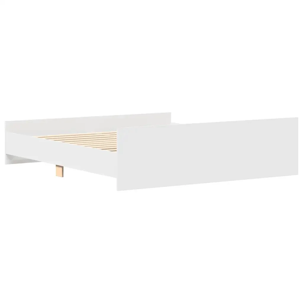 Letto matrimoniale | Letto per adulti | Giroletto con Testiera e Pediera Bianco 180x200 cm - Image 6