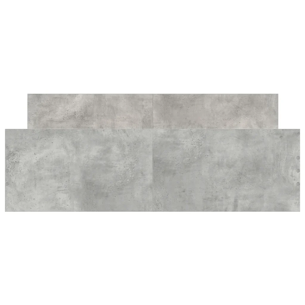 Letto matrimoniale | Letto per adulti | Giroletto con Testiera e Pediera Grigio Cemento 140x190 cm - Image 5