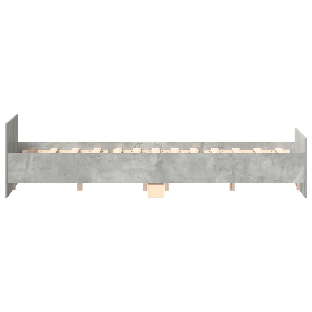 Letto matrimoniale | Letto per adulti | Giroletto con Testiera e Pediera Grigio Cemento 140x200 cm - Image 7
