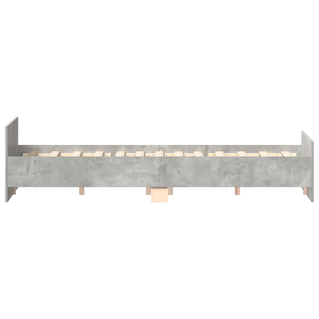 Letto matrimoniale | Letto per adulti | Giroletto con Testiera e Pediera Grigio Cemento 150x200 cm - Image 8