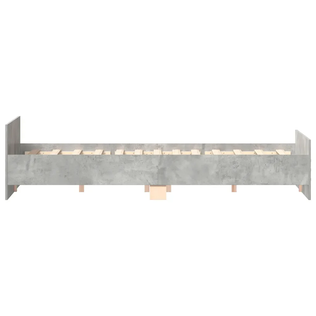 Letto matrimoniale | Letto per adulti | Giroletto con Testiera e Pediera Grigio Cemento 180x200 cm - Image 7