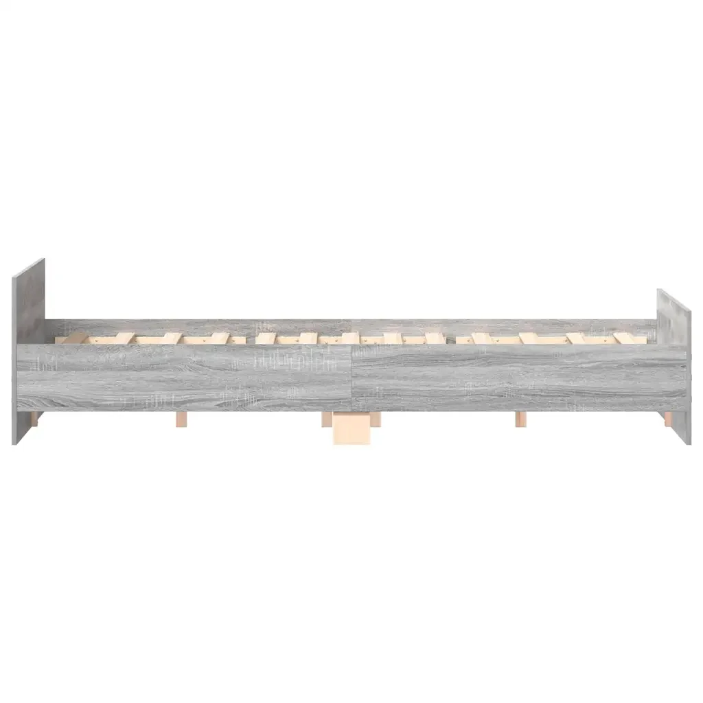 Letto matrimoniale | Letto per adulti | Giroletto con Testiera e Pediera Grigio Sonoma 180x200 cm - Image 8