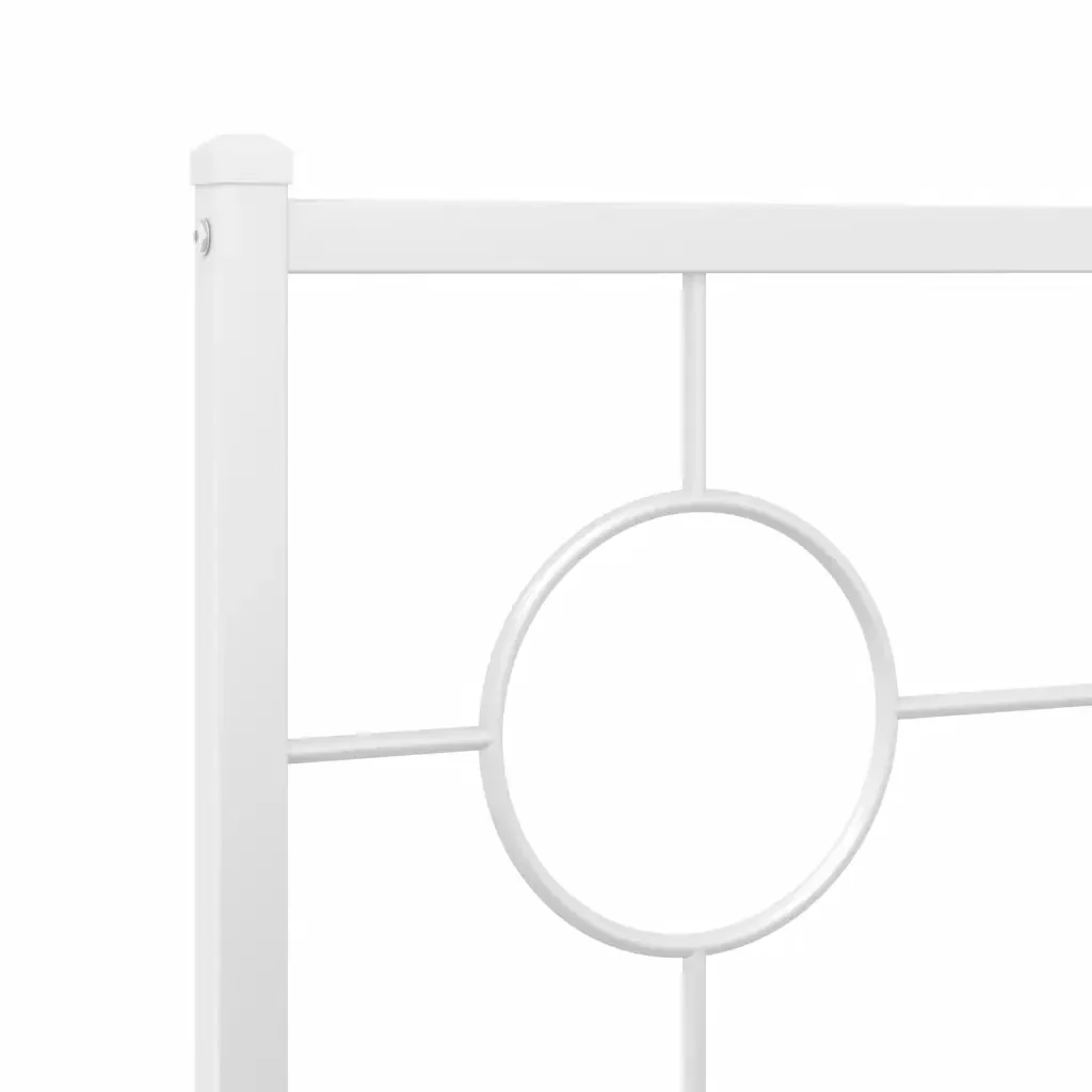 Letto matrimoniale | Letto per adulti | Giroletto con Testiera e Pediera Metallo Bianco 120x190 cm - Image 8