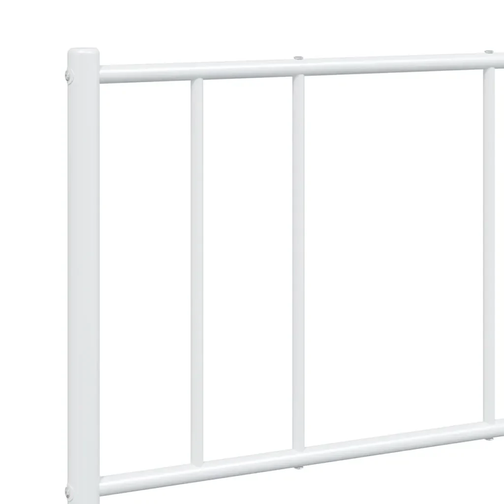 Letto matrimoniale | Letto per adulti | Giroletto con Testiera e Pediera Metallo Bianco 120x190 cm - Image 9