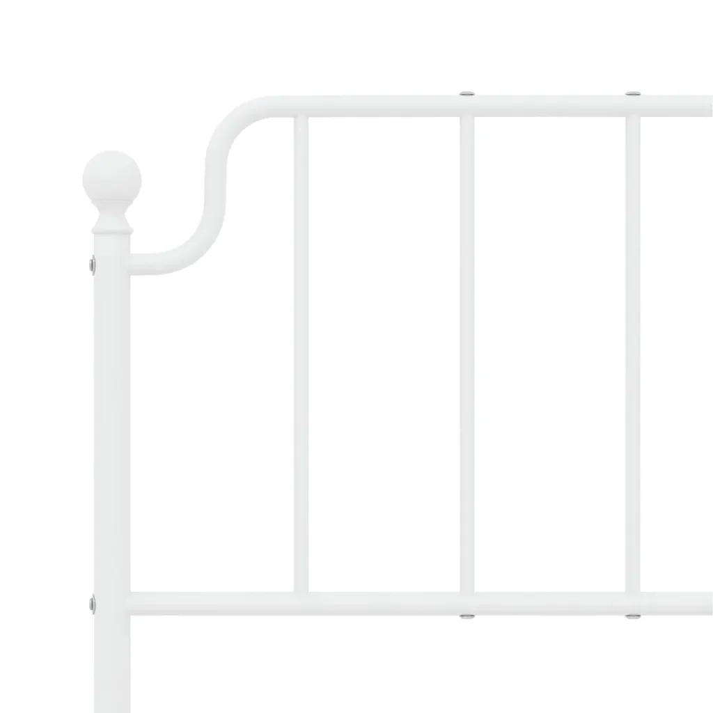 Letto matrimoniale | Letto per adulti | Giroletto con Testiera e Pediera Metallo Bianco 140x190 cm - Image 8