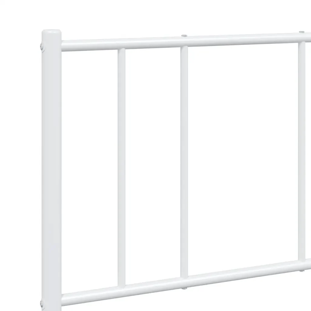 Letto matrimoniale | Letto per adulti | Giroletto con Testiera e Pediera Metallo Bianco 140x190 cm - Image 9