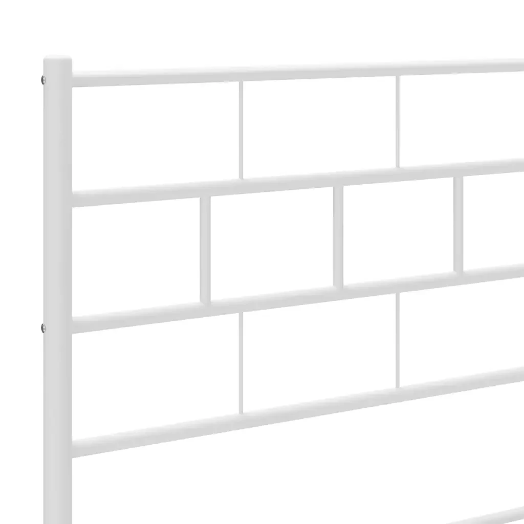 Letto matrimoniale | Letto per adulti | Giroletto con Testiera e Pediera Metallo Bianco 140x190 cm - Image 8