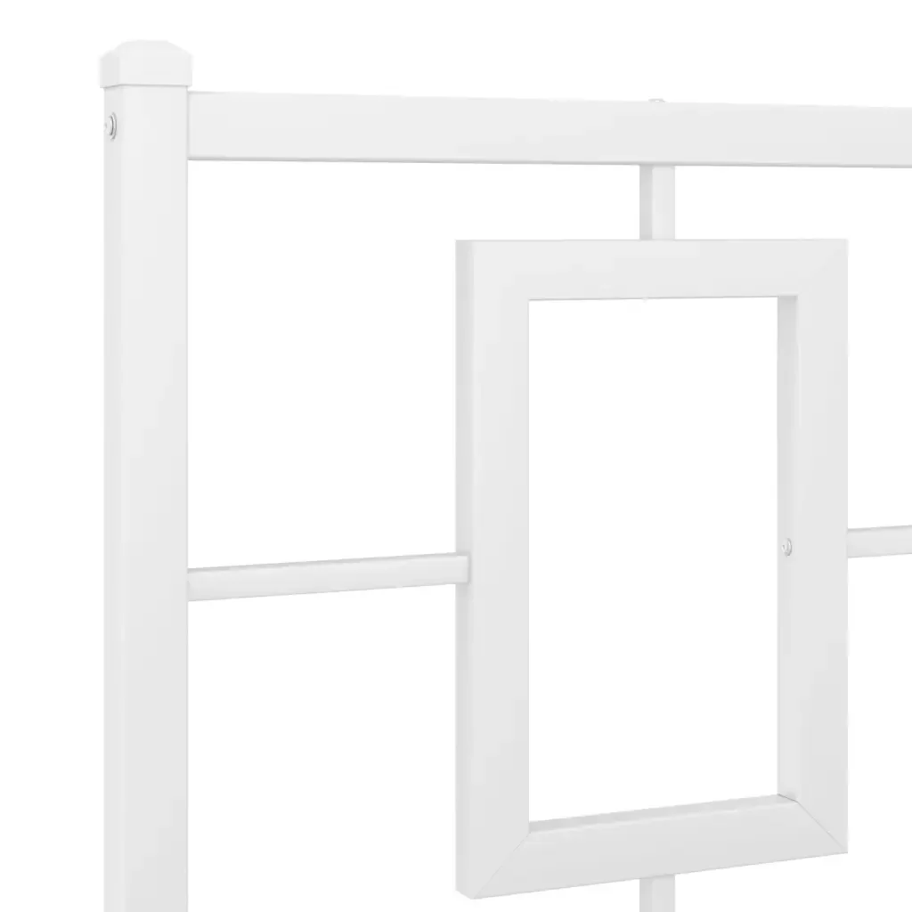 Letto matrimoniale | Letto per adulti | Giroletto con Testiera e Pediera Metallo Bianco 183x213 cm - Image 8