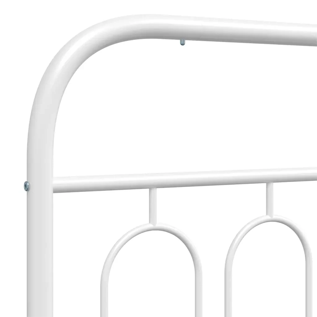 Letto matrimoniale | Letto per adulti | Giroletto con Testiera e Pediera Metallo Bianco 183x213 cm - Image 7
