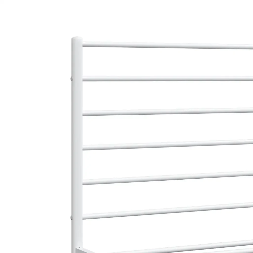 Letto matrimoniale | Letto per adulti | Giroletto con Testiera e Pediera Metallo Bianco 183x213 cm - Image 9