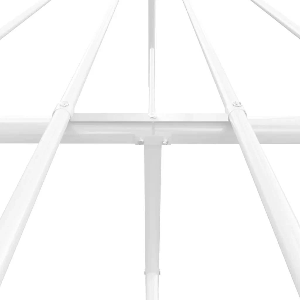 Letto matrimoniale | Letto per adulti | Giroletto con Testiera e Pediera Metallo Bianco 193x203 cm - Image 9