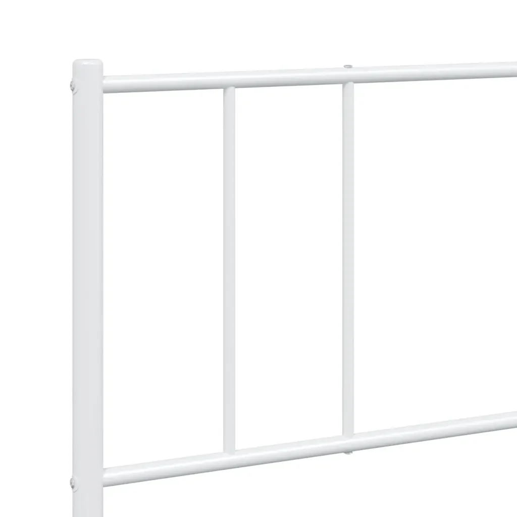 Letto matrimoniale | Letto per adulti | Giroletto con Testiera e Pediera Metallo Bianco 193x203 cm - Image 9