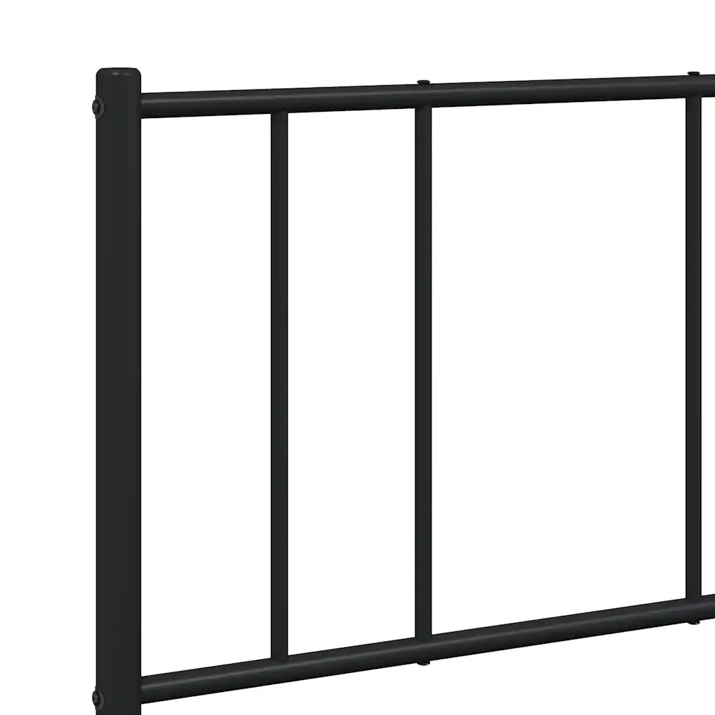 Letto matrimoniale | Letto per adulti | Giroletto con Testiera e Pediera Metallo Nero 120x190 cm - Image 9