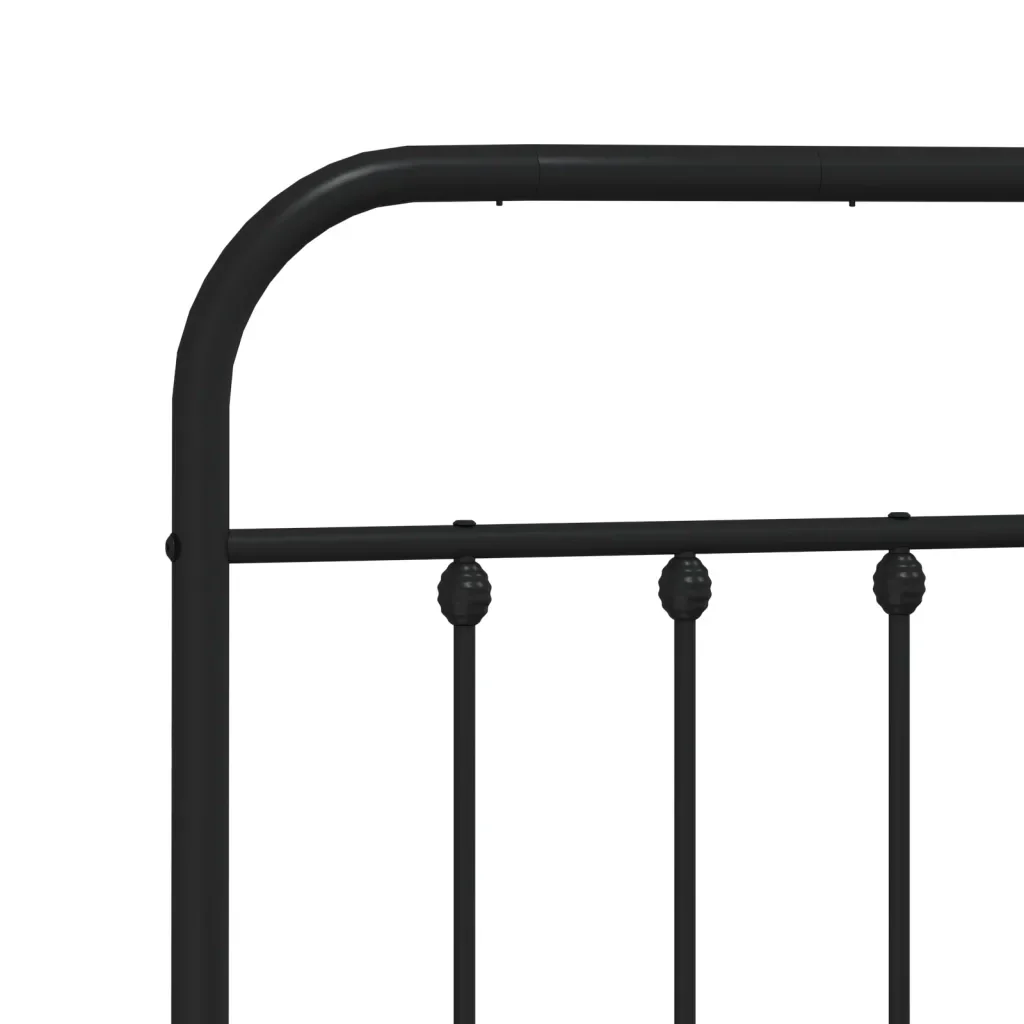 Letto matrimoniale | Letto per adulti | Giroletto con Testiera e Pediera Metallo Nero 120x190 cm - Image 9