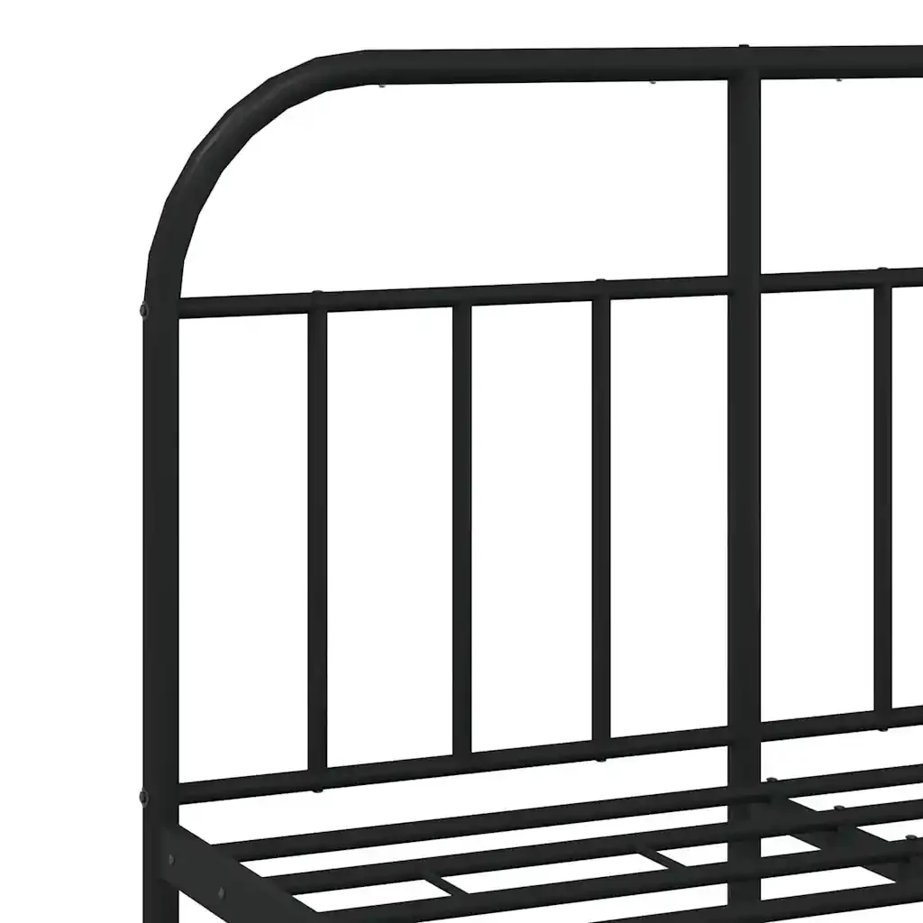 Letto matrimoniale | Letto per adulti | Giroletto con Testiera e Pediera Metallo Nero 120x190 cm - Image 9