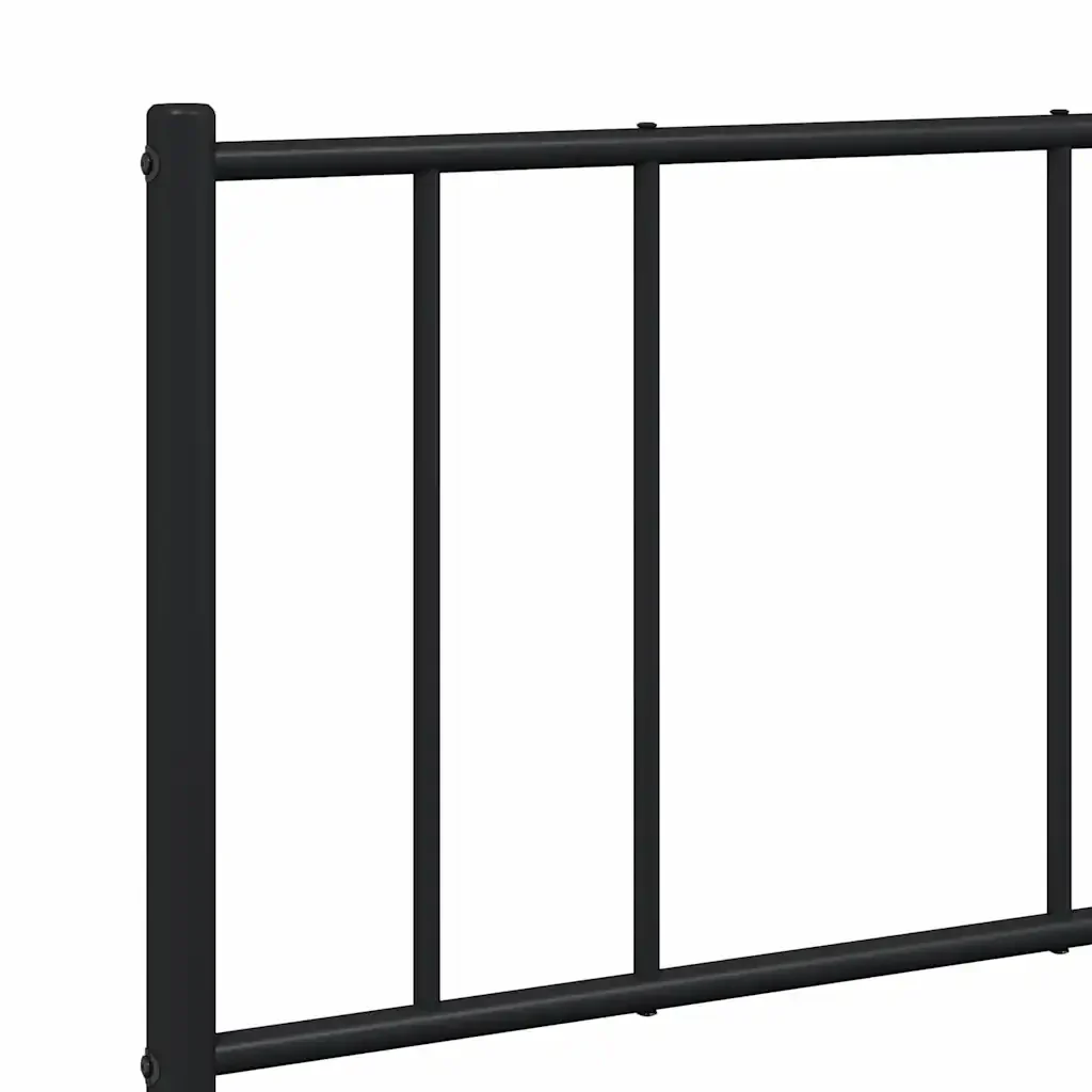 Letto matrimoniale | Letto per adulti | Giroletto con Testiera e Pediera Metallo Nero 120x200 cm - Image 9