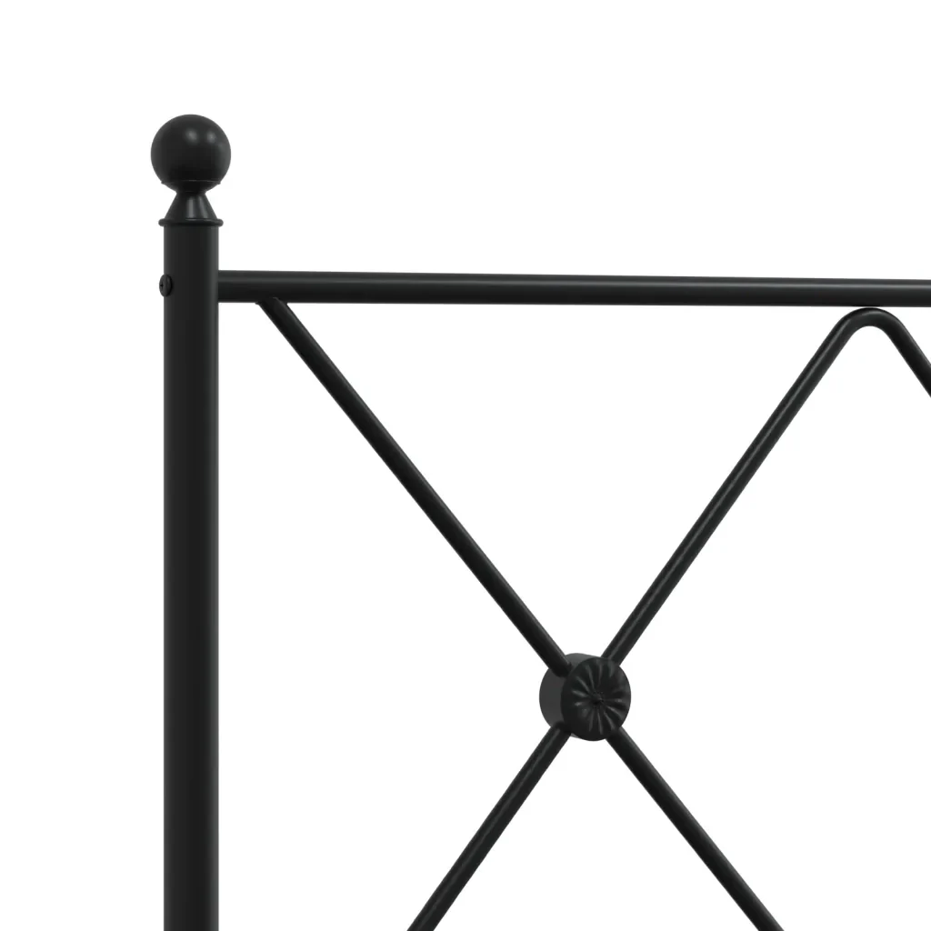Letto matrimoniale | Letto per adulti | Giroletto con Testiera e Pediera Metallo Nero 120x200 cm - Image 7