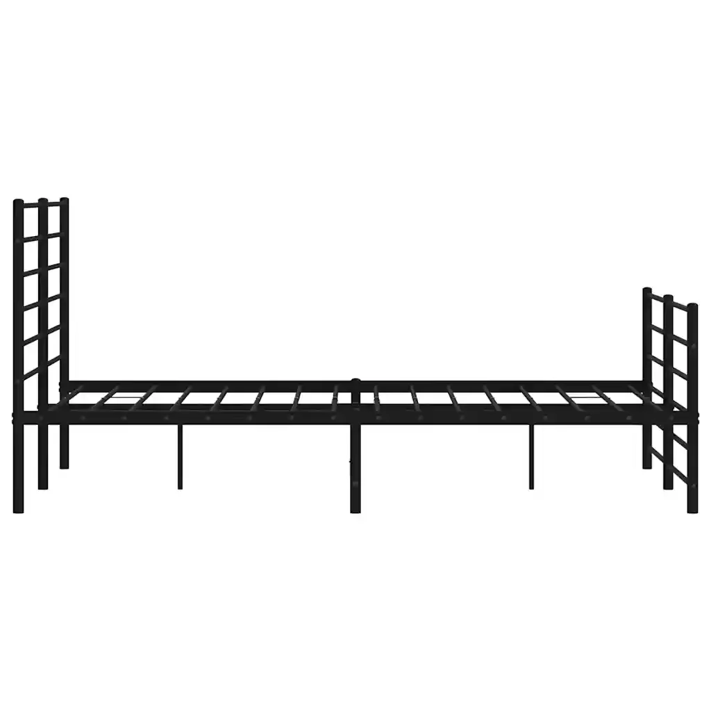 Letto matrimoniale | Letto per adulti | Giroletto con Testiera e Pediera Metallo Nero 135x190 cm - Image 7