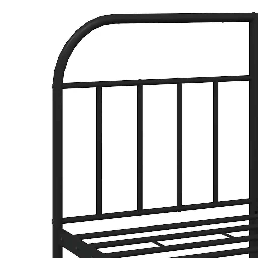 Letto matrimoniale | Letto per adulti | Giroletto con Testiera e Pediera Metallo Nero 135x190 cm - Image 9