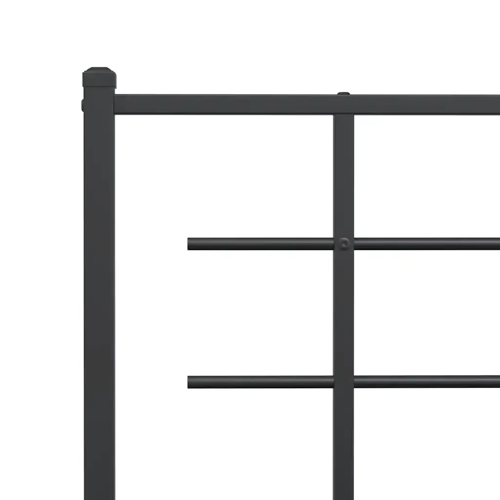 Letto matrimoniale | Letto per adulti | Giroletto con Testiera e Pediera Metallo Nero 140x190 cm - Image 8