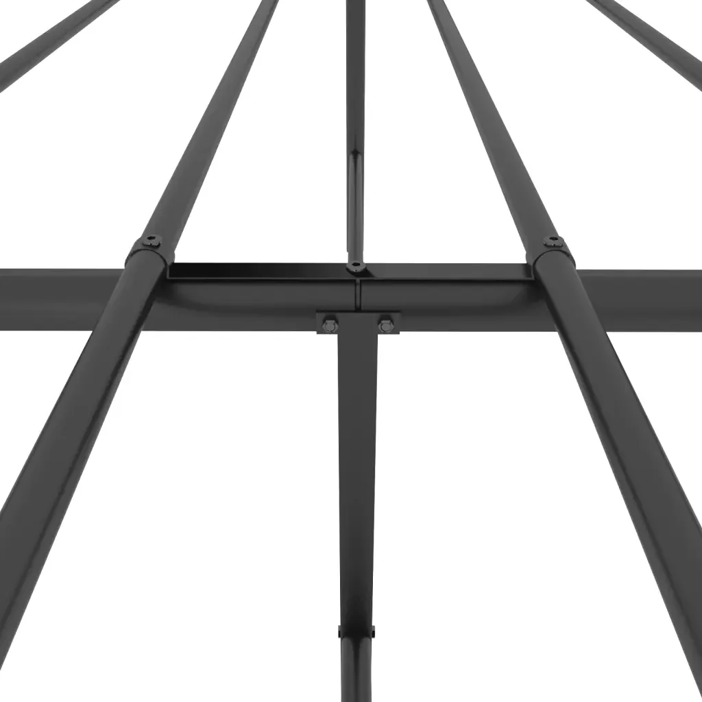 Letto matrimoniale | Letto per adulti | Giroletto con Testiera e Pediera Metallo Nero 140x190 cm - Image 8
