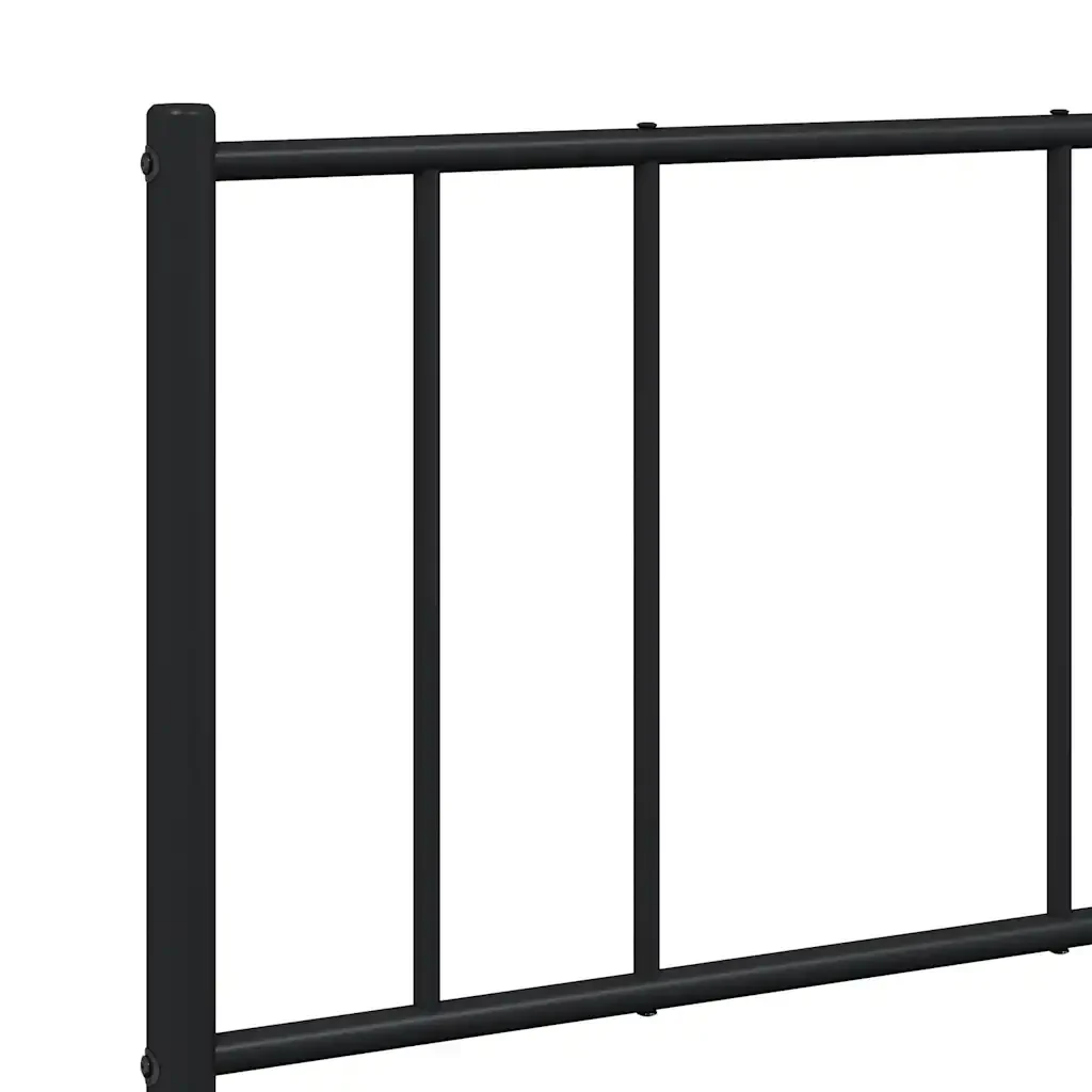 Letto matrimoniale | Letto per adulti | Giroletto con Testiera e Pediera Metallo Nero 150x200 cm - Image 9