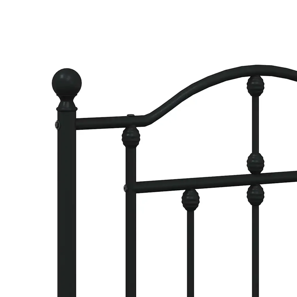 Letto matrimoniale | Letto per adulti | Giroletto con Testiera e Pediera Metallo Nero 183x213 cm - Image 9