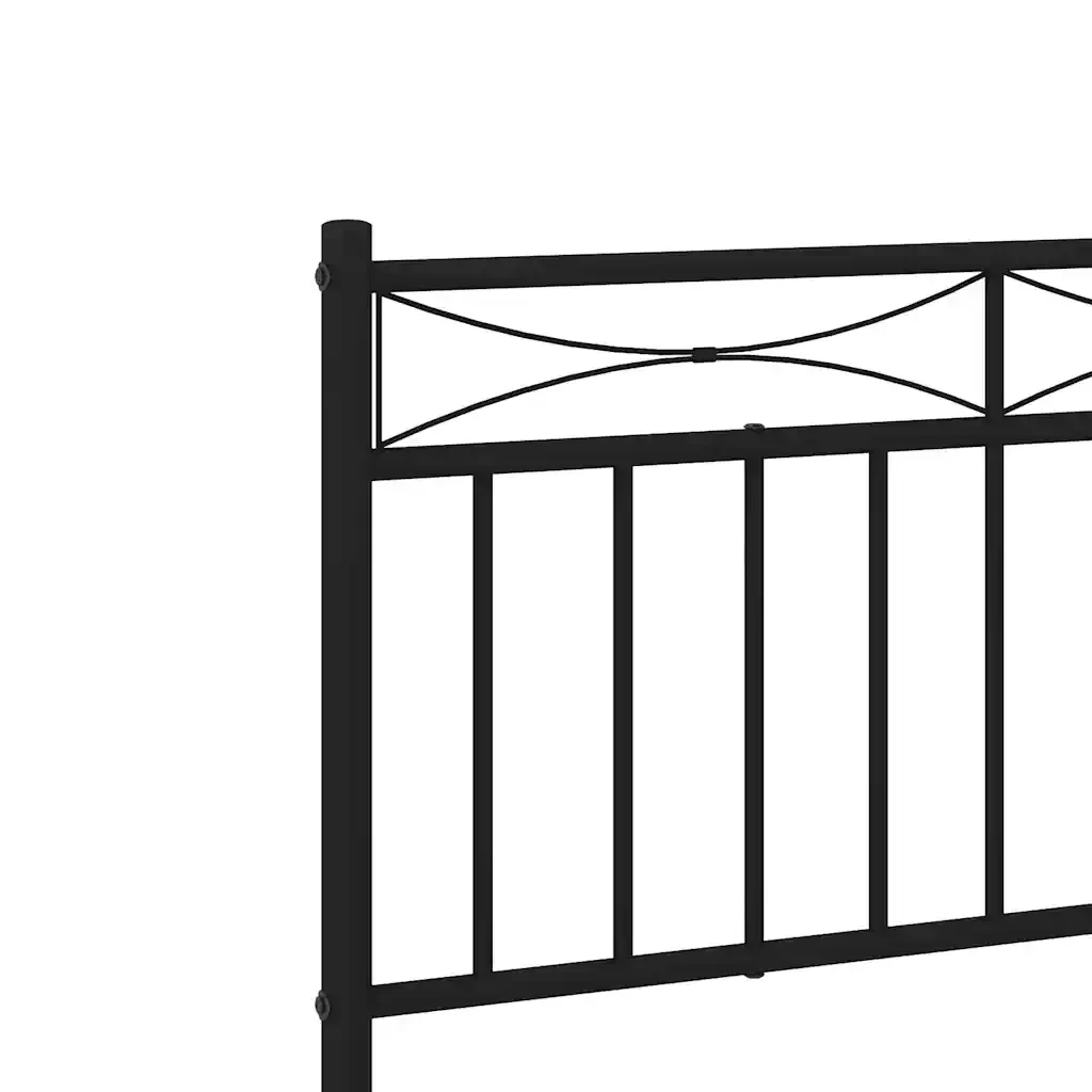 Letto matrimoniale | Letto per adulti | Giroletto con Testiera e Pediera Metallo Nero 193x203 cm - Image 9