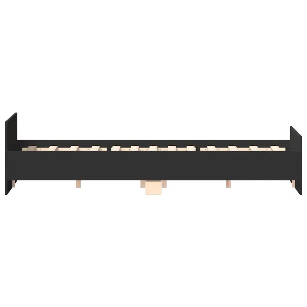 Letto matrimoniale | Letto per adulti | Giroletto con Testiera e Pediera Nero 120x190 cm - Image 7