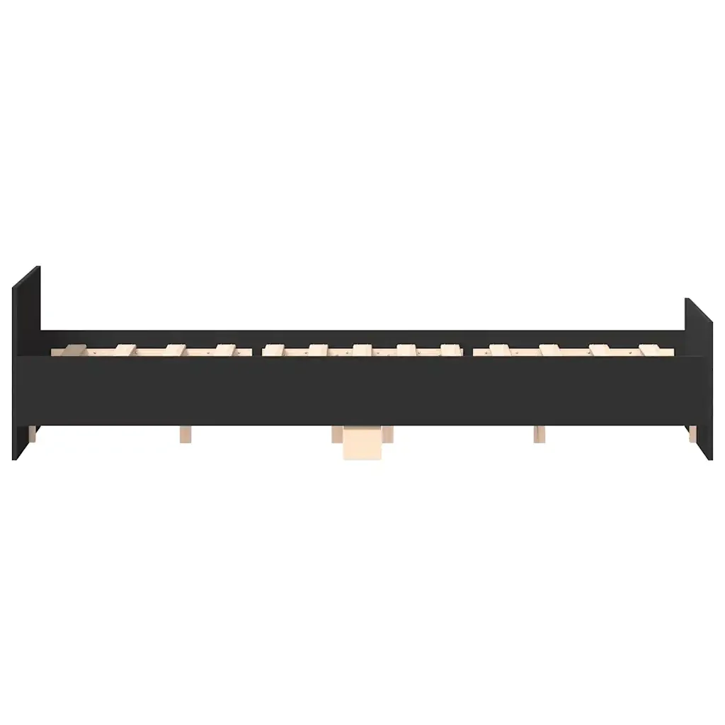 Letto matrimoniale | Letto per adulti | Giroletto con Testiera e Pediera Nero 140x190 cm - Image 7