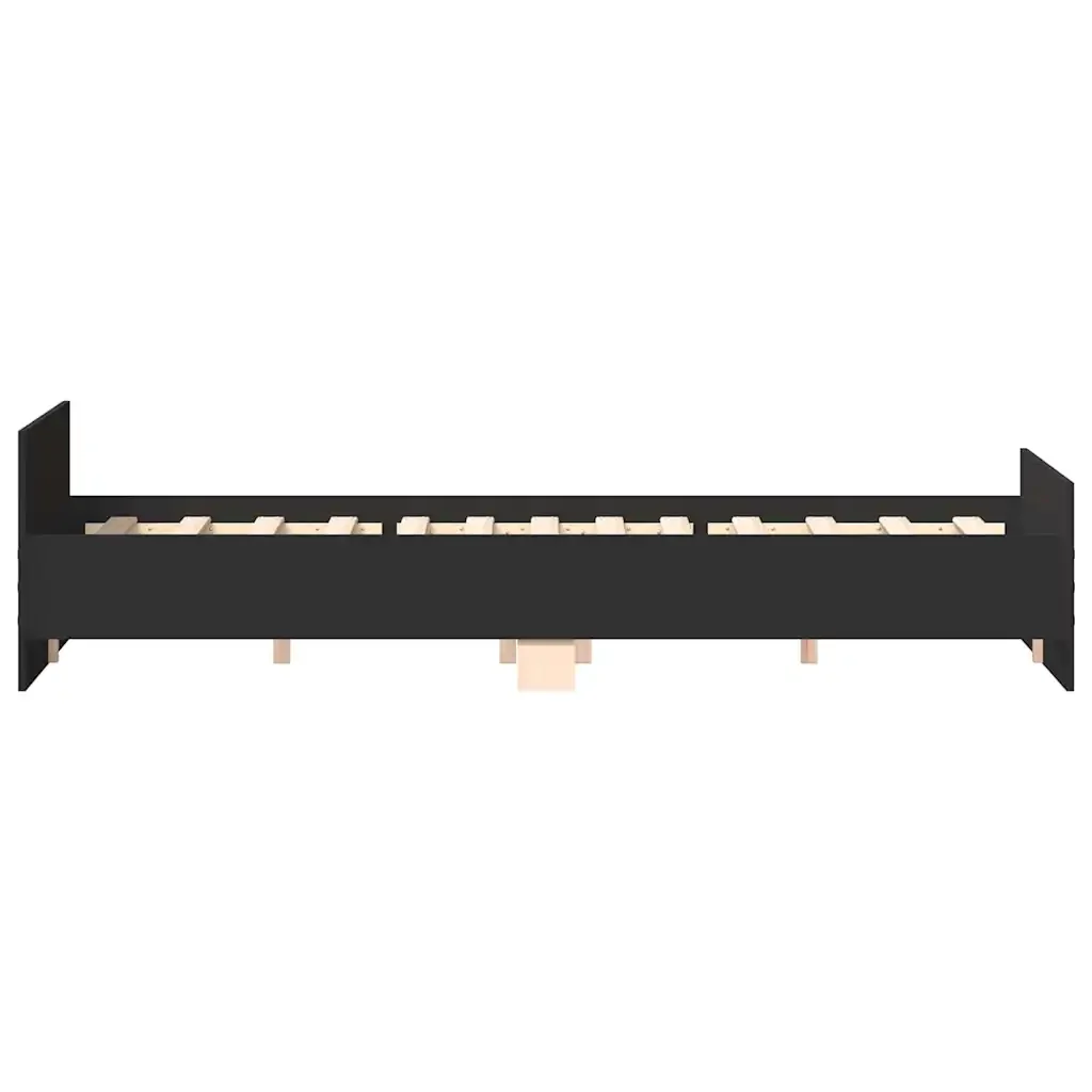 Letto matrimoniale | Letto per adulti | Giroletto con Testiera e Pediera Nero 160x200 cm - Image 7
