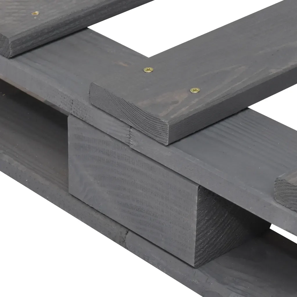Letto matrimoniale | Letto per adulti | Giroletto con Testiera Grigio 140x200 cm Legno Massello di Pino - Image 10