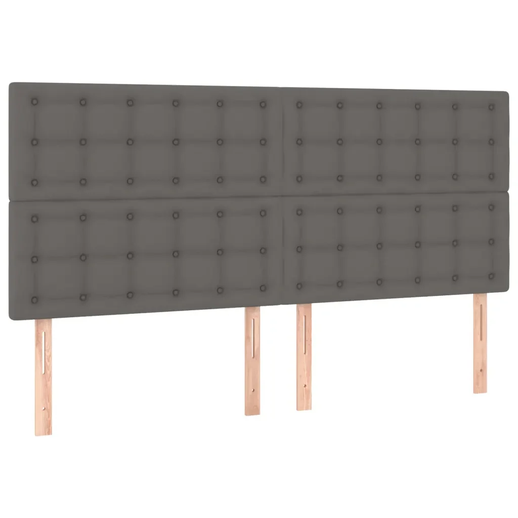 Letto matrimoniale | Letto per adulti | Giroletto con Testiera Grigio 160x200 cm in Similpelle - Image 9