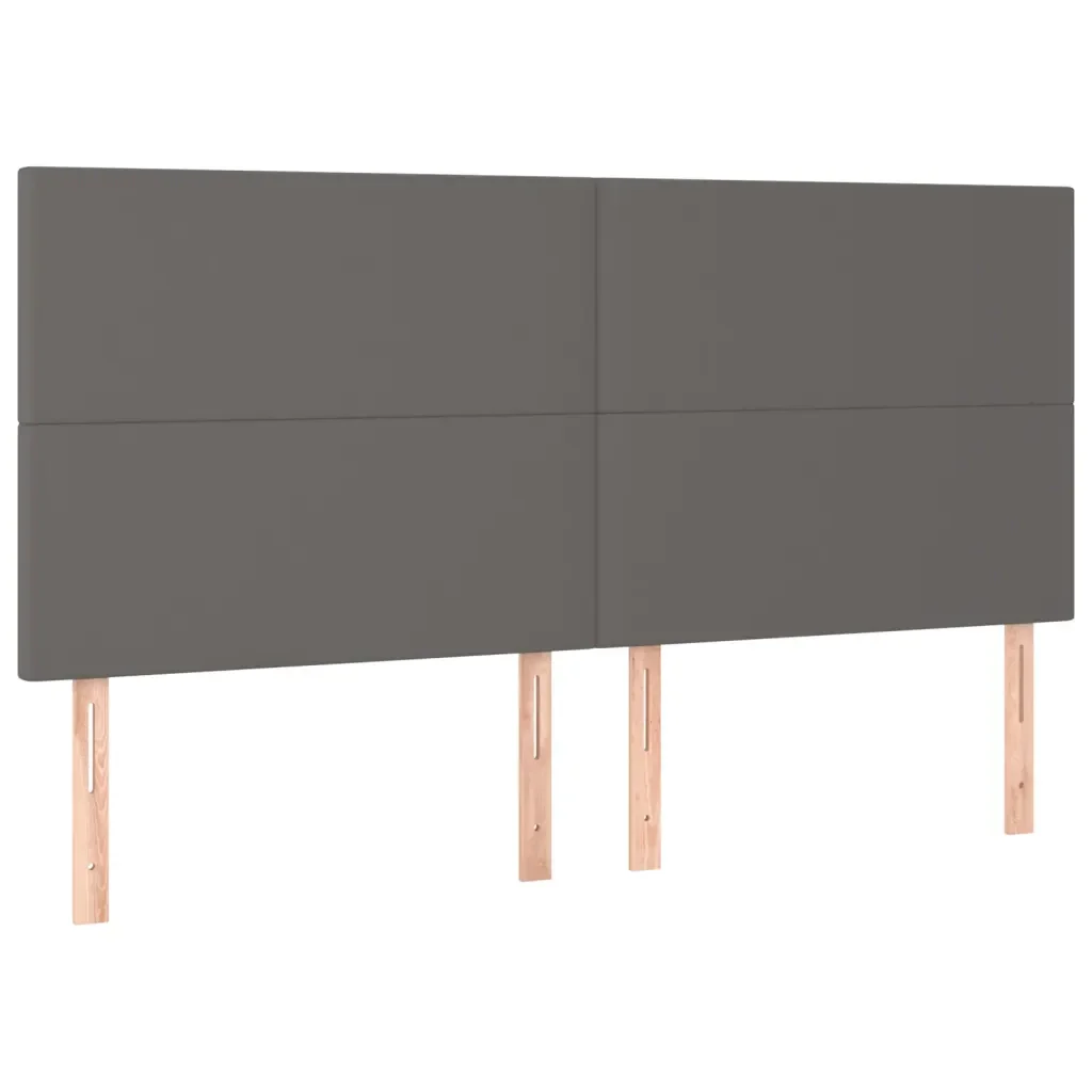 Letto matrimoniale | Letto per adulti | Giroletto con Testiera Grigio 180x200 cm in Similpelle - Image 9