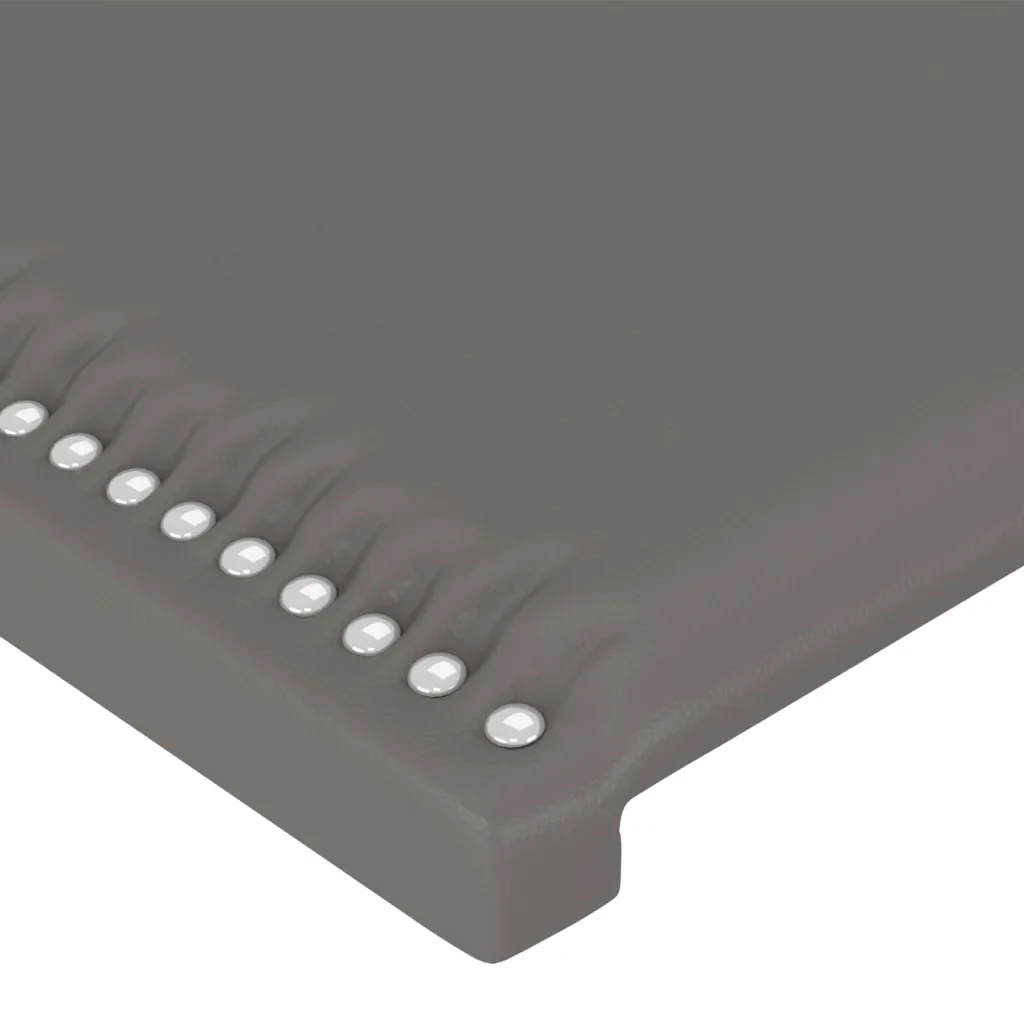 Letto matrimoniale | Letto per adulti | Giroletto con Testiera Grigio 200x200 cm in Similpelle - Image 10