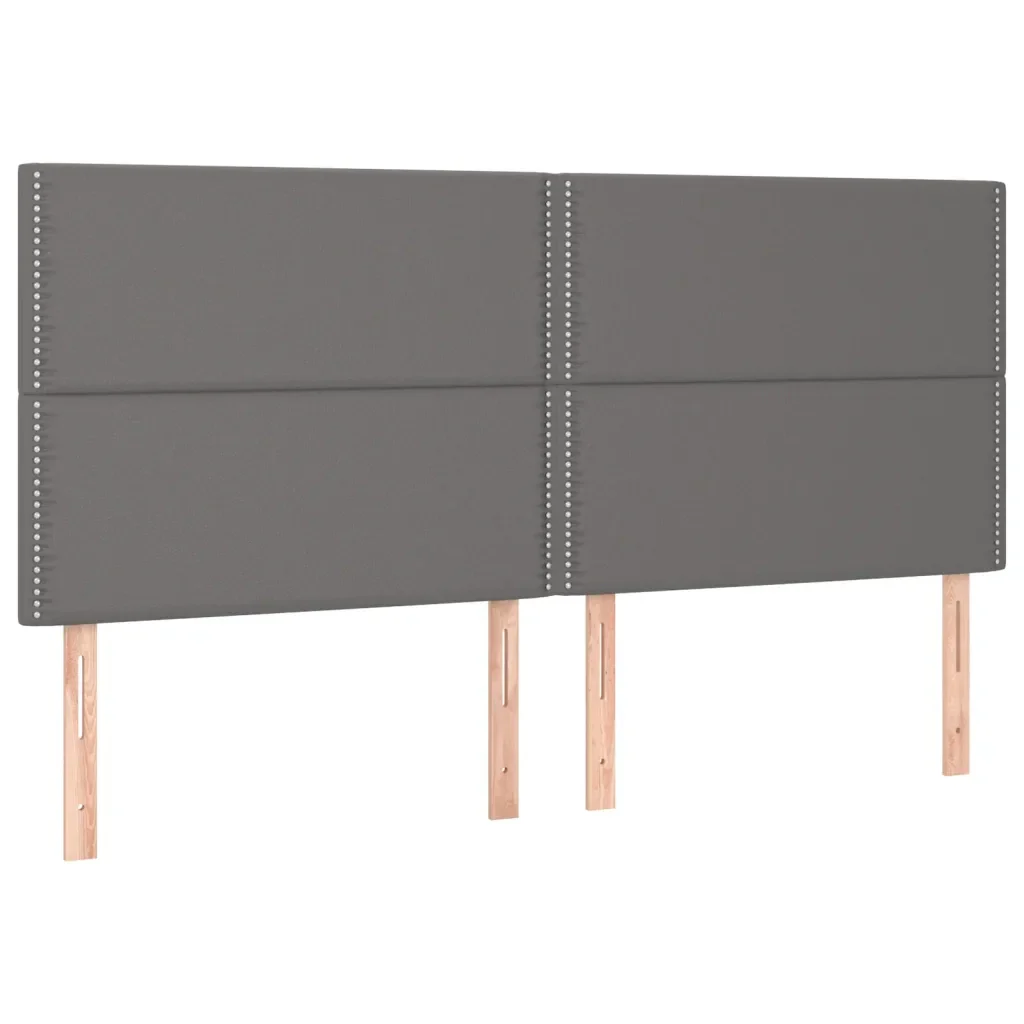 Letto matrimoniale | Letto per adulti | Giroletto con Testiera Grigio 200x200 cm in Similpelle - Image 9