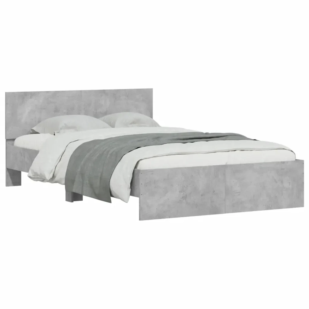 Letto matrimoniale | Letto per adulti | Giroletto con Testiera Grigio Cemento 120x190 cm - Image 3