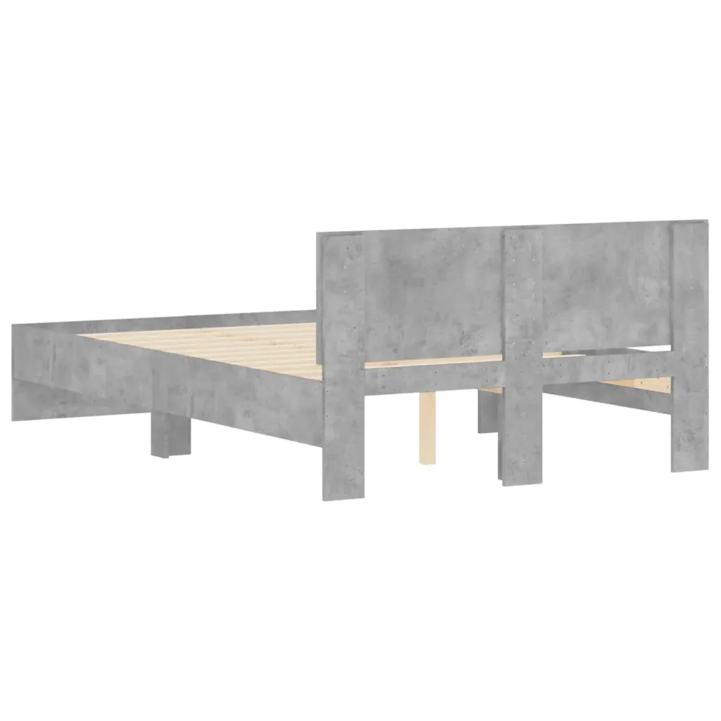 Letto matrimoniale | Letto per adulti | Giroletto con Testiera Grigio Cemento 120x200 cm - Image 7